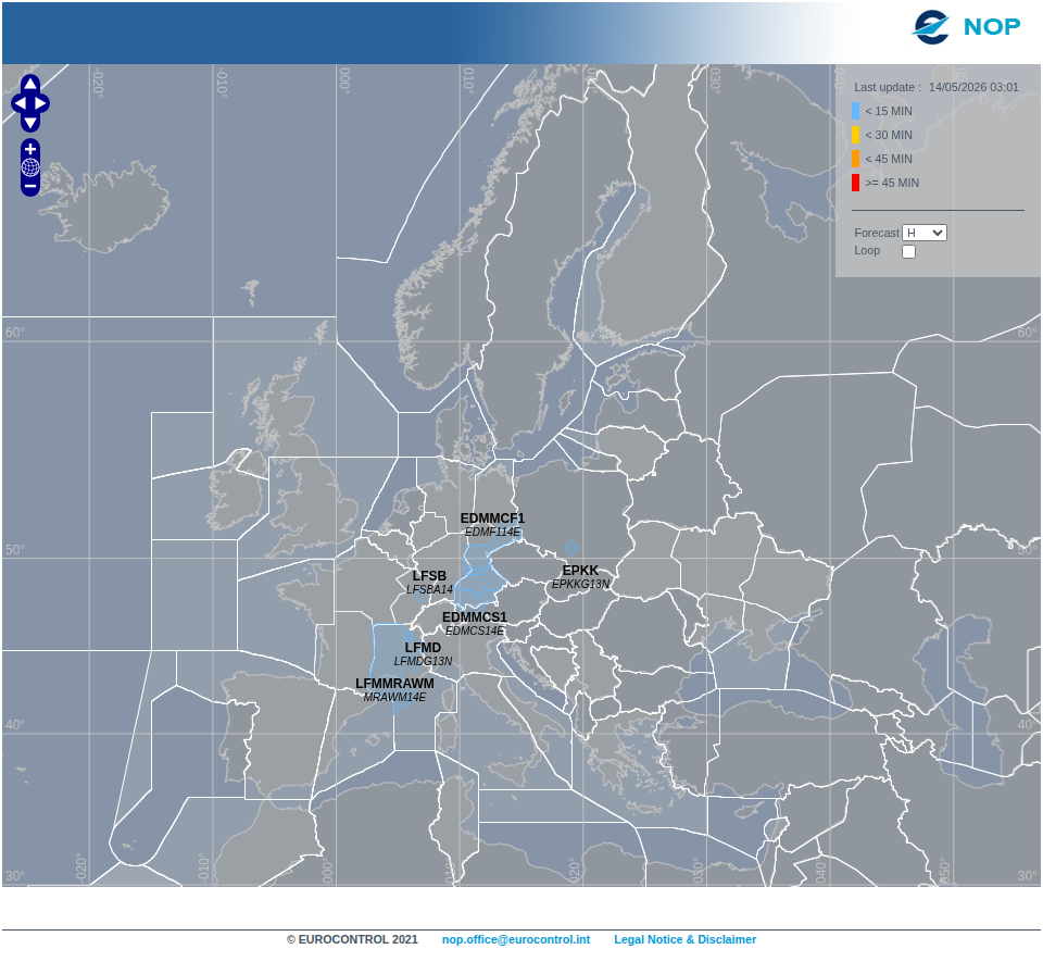 EUROCONTROL NOP Status Map